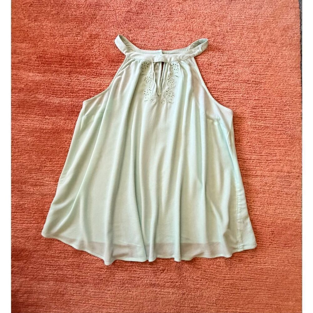 Torrid Mint Green Halter Top Size 1/L Rayon Sleeveless Blouse